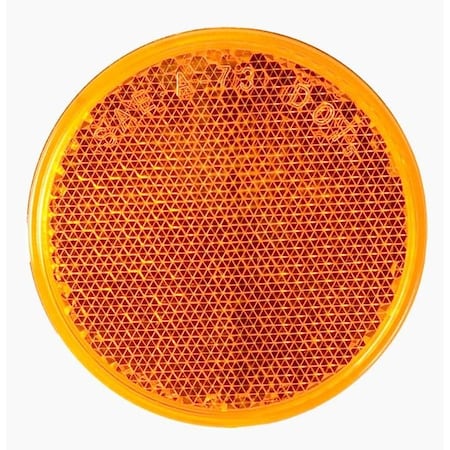 Optronics 2 Round, Yellow, Self Adhesive Reflector RE37AB